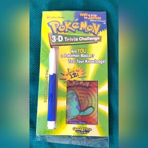 Pokemon 3D Trivia Challenge Quagmire Trivia Book SEALED Golden Books NINTENDO